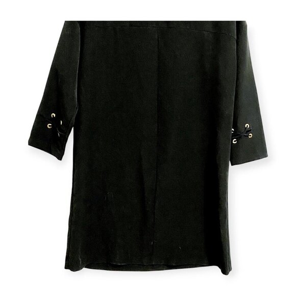 Zara Black Grommet Lace-Up Tunic Dress Size S - Picture 10 of 13